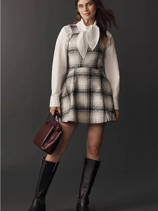 By Anthropologie Sleeveless Plaid Romper - Picture 1 of 6